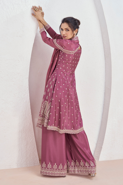 Premium Style Pink Salwar Kameez Plazzo Dress For USA Customer