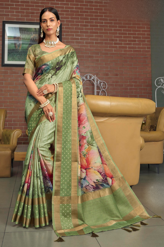 Ethnic Indian Wedding Silk Saree with Stitched Blouse — Perfect Gift