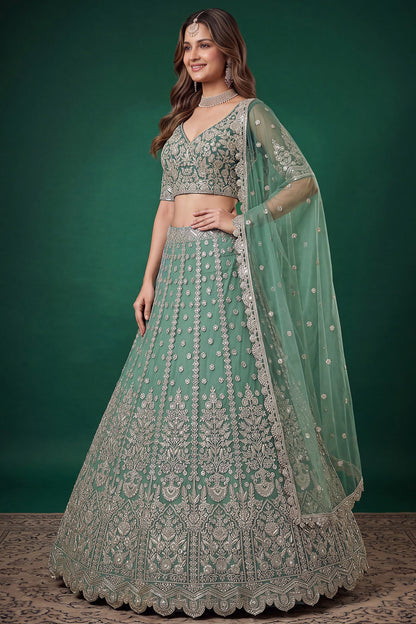 Pistachio green lehenga choli for Eid celebrations