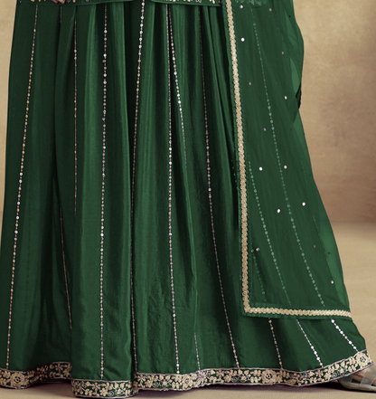 Premium Green Salwar Kameez Palazzo Suit For Women's Wear