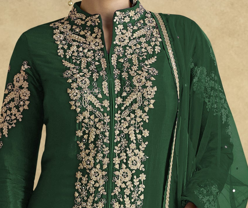 Premium Green Salwar Kameez Palazzo Suit For Women's Wear