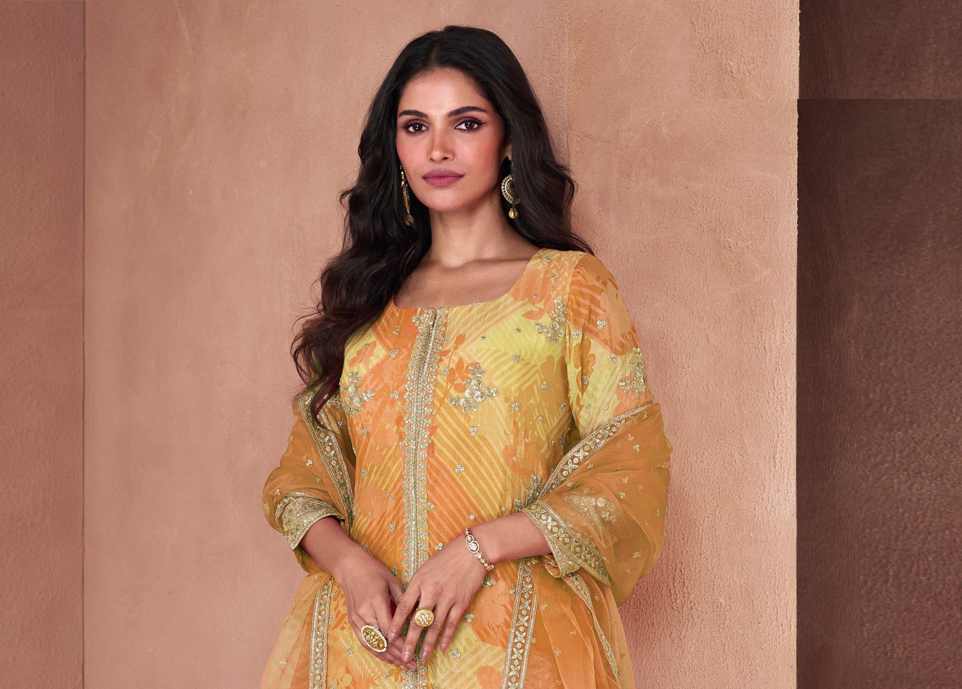 Anarkali frock style gown for South Asian weddings USA
