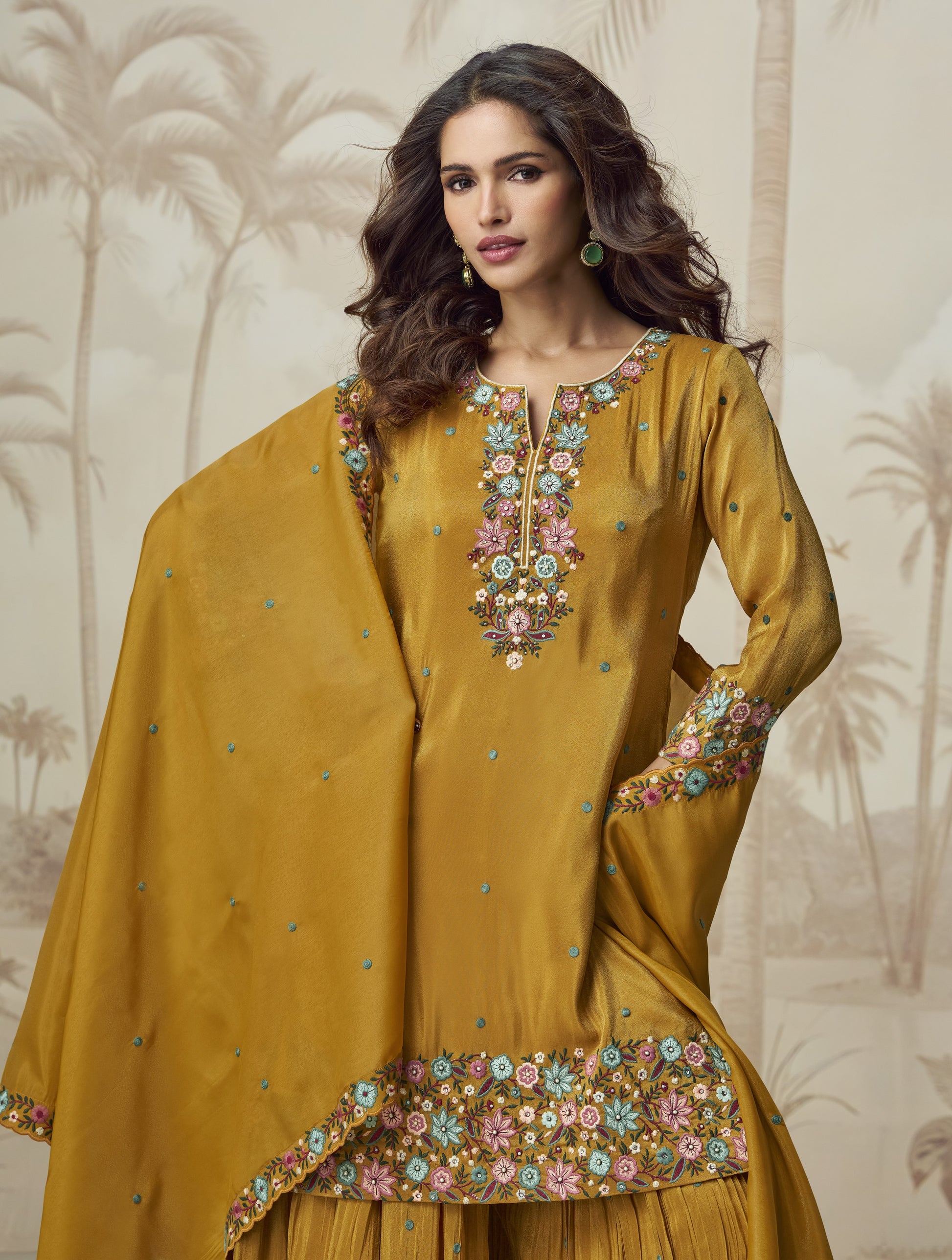 Exclusive Designer Palazzo Suit For Wedding Reception