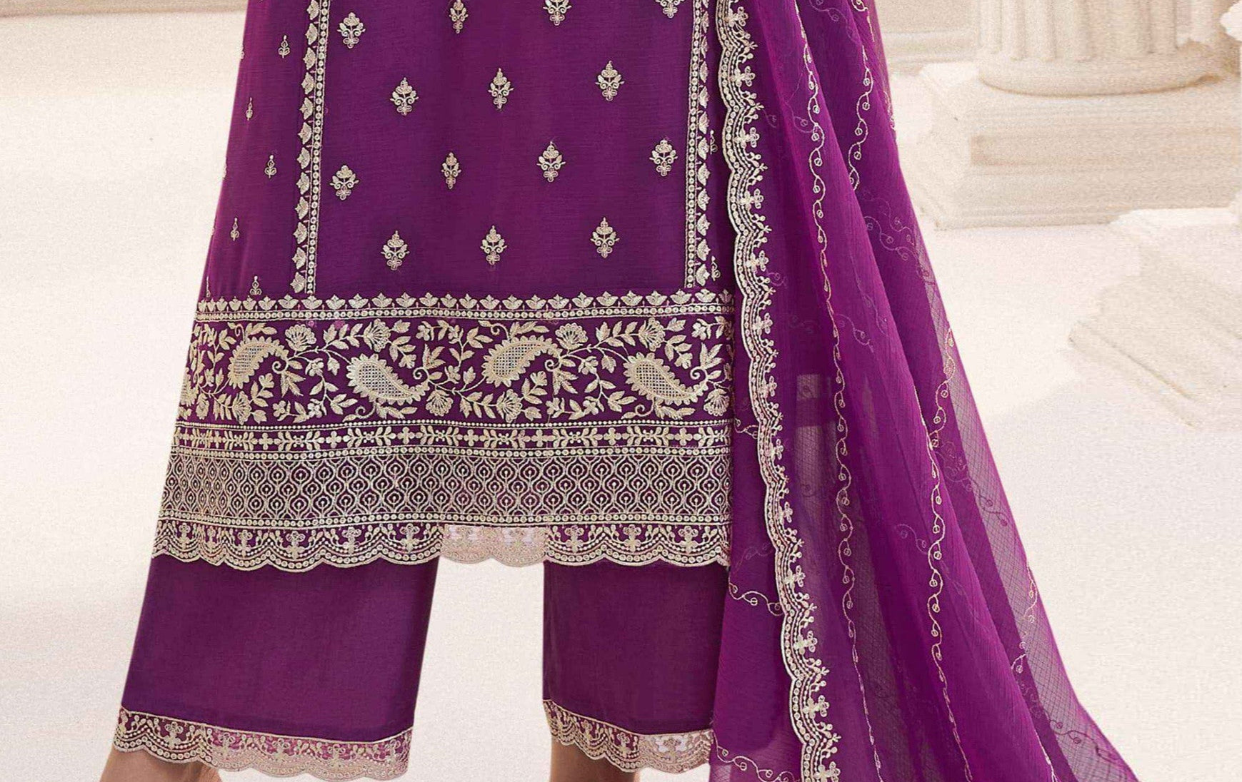 Festive Wear Salwar Kameez Women In Purple Shade