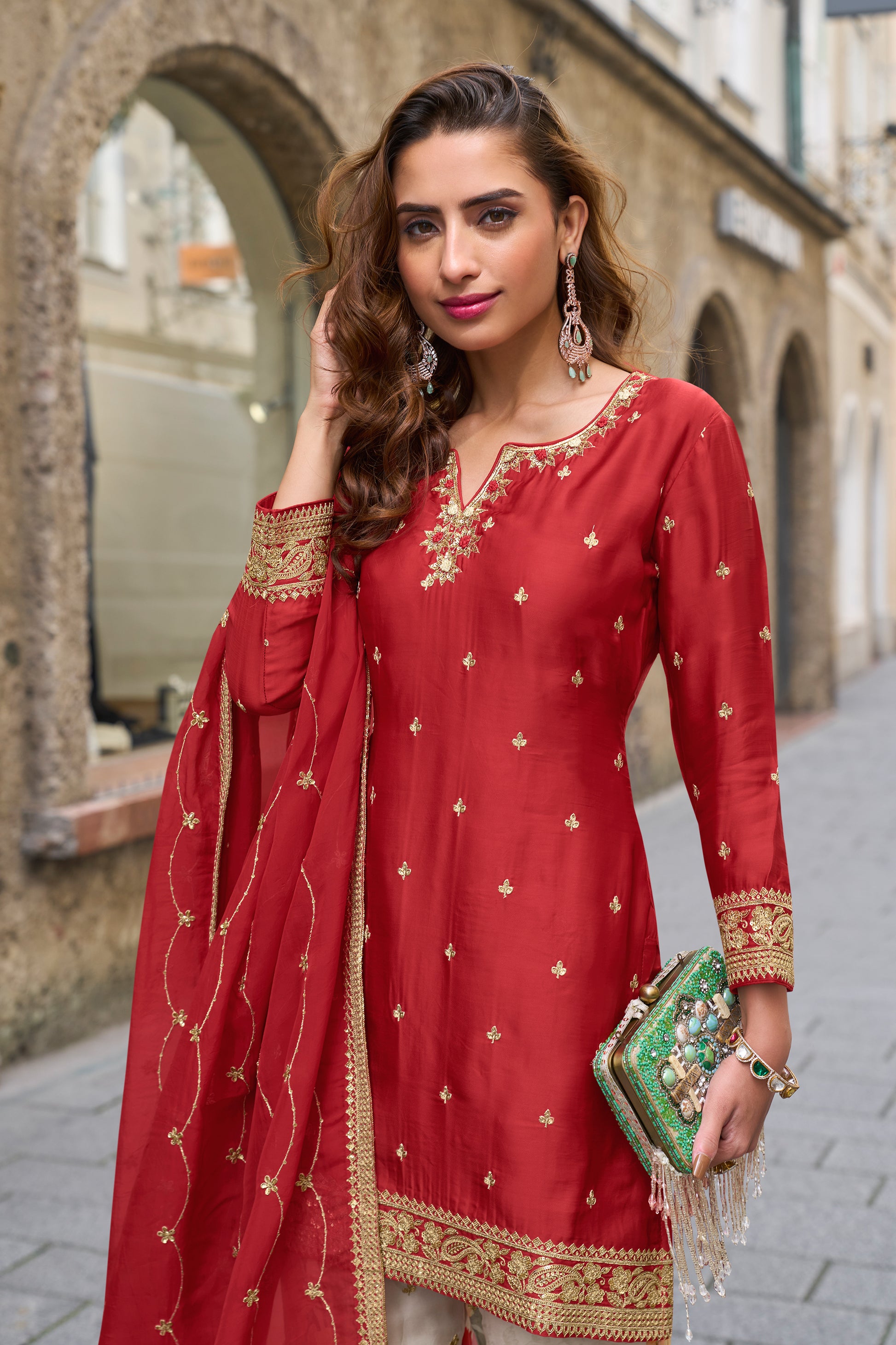 Traditional Look Embroidered Sharara 