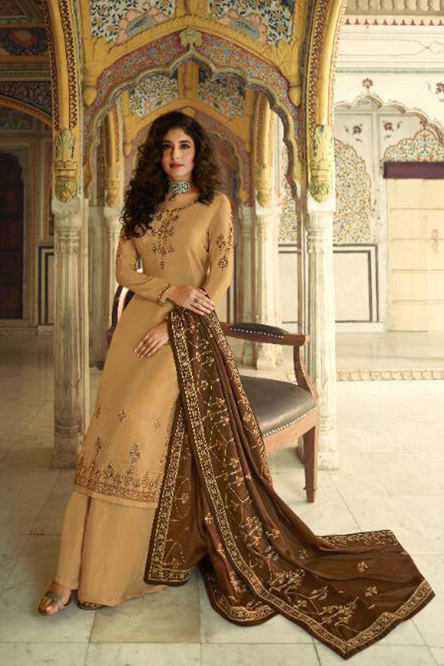 Stylish Embroidery Worked Dupatta Suit for Gift for Her UK