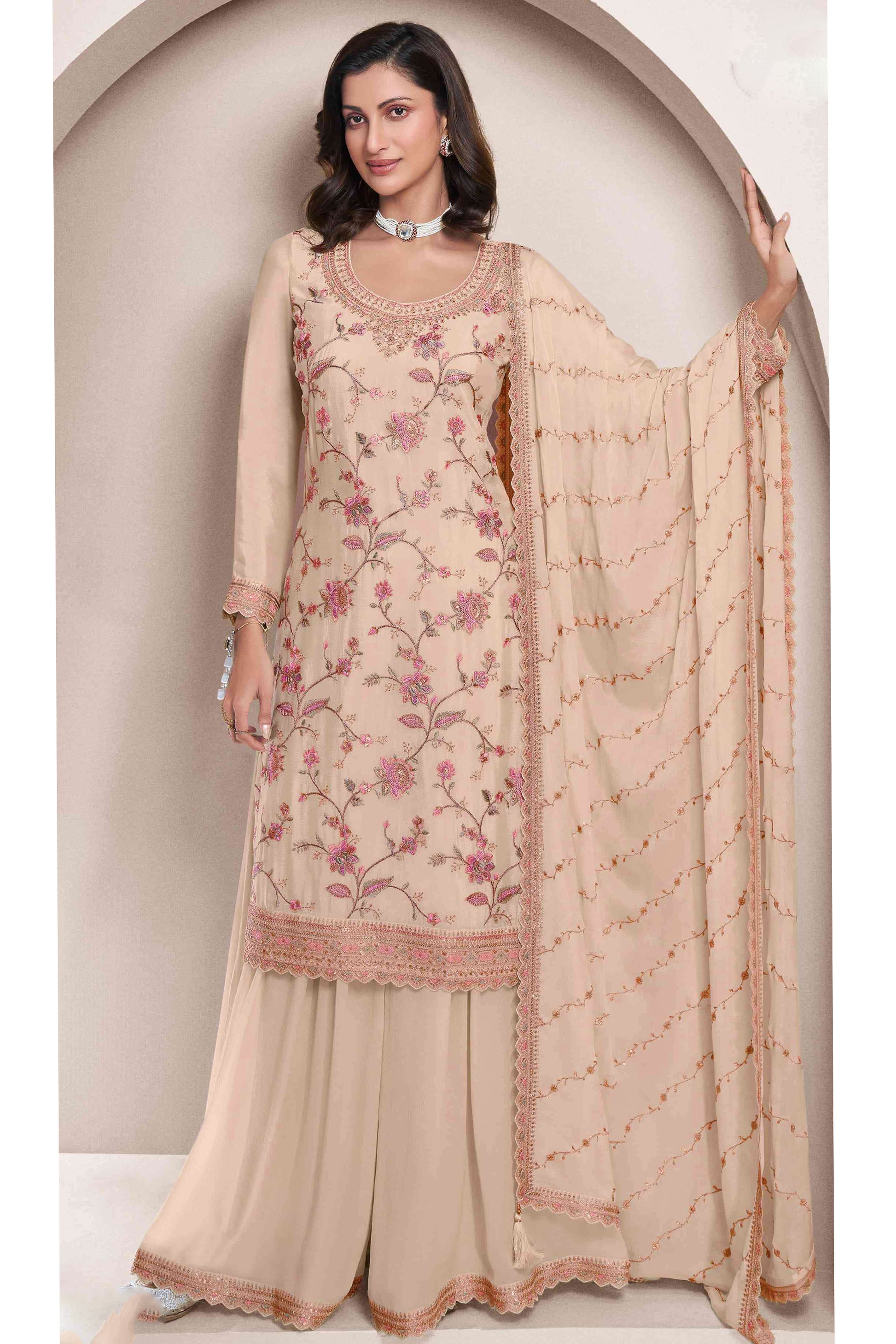 Indian Pakistani  Function Party Wear Salwar Kameez Palazzo Dupatta Dress