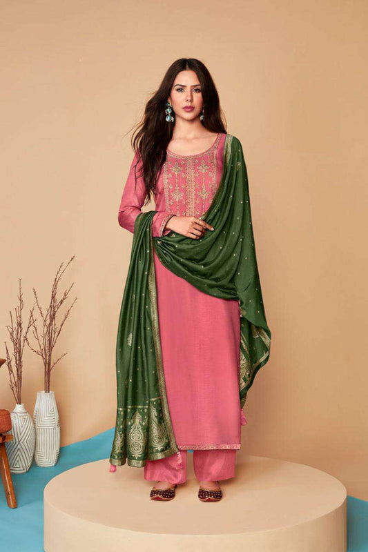 Light pink shalwar kameez women full front view