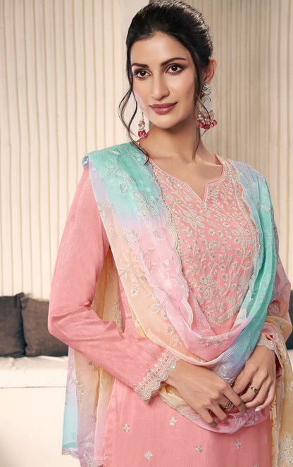 wedding salwar kameez suit for women in peach color