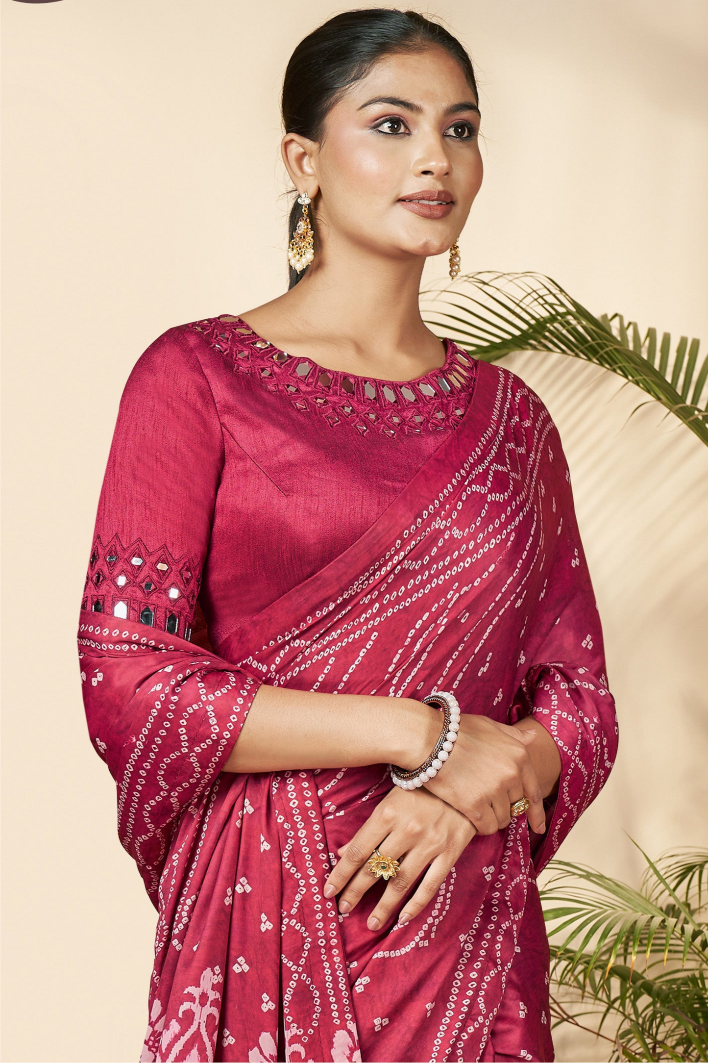 Pink Saree reflects softness and charm – perfect for graceful day functions.
