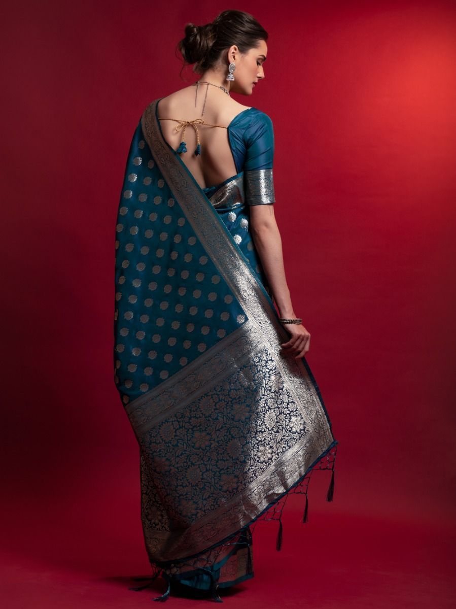 Blue Saree offers calm elegance – a versatile pick for every occasion.
