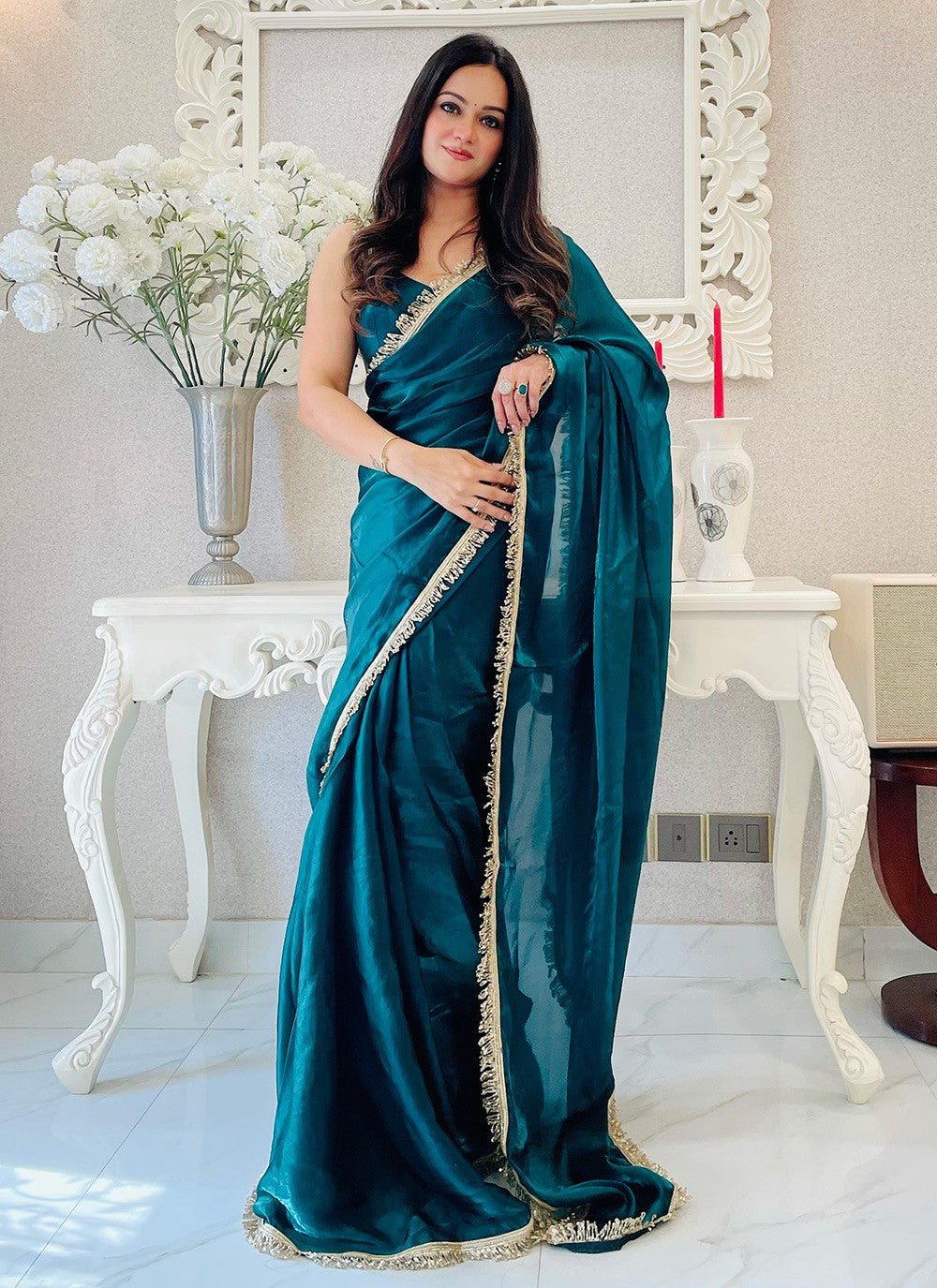 Saree – Pre-stitched and classic drapes in breezy cotton.
