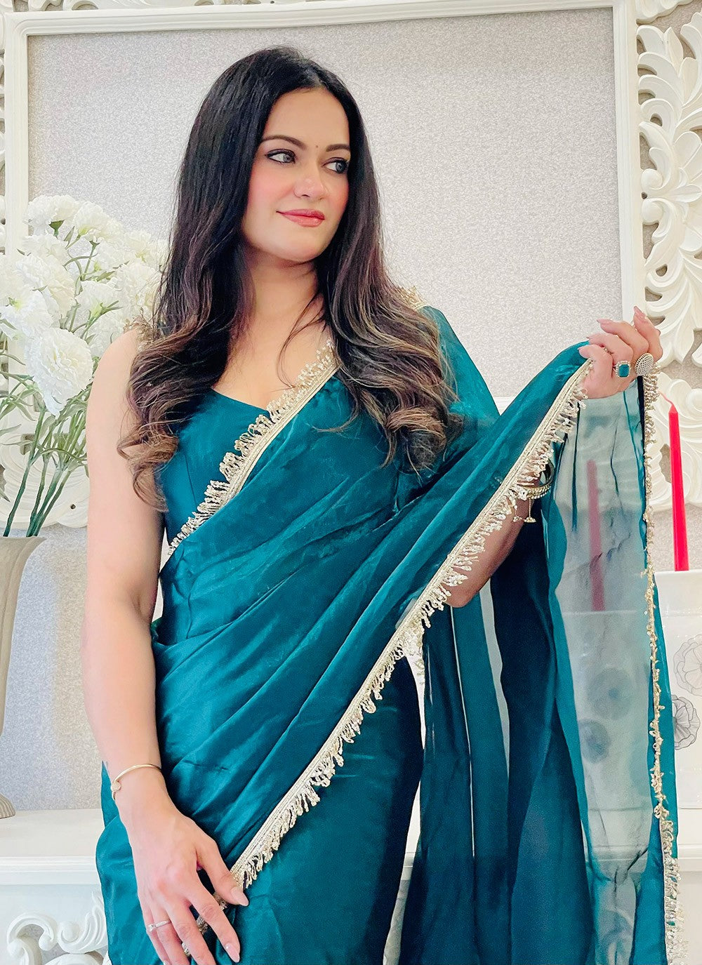Saree – Pre-stitched and classic drapes in breezy cotton.
