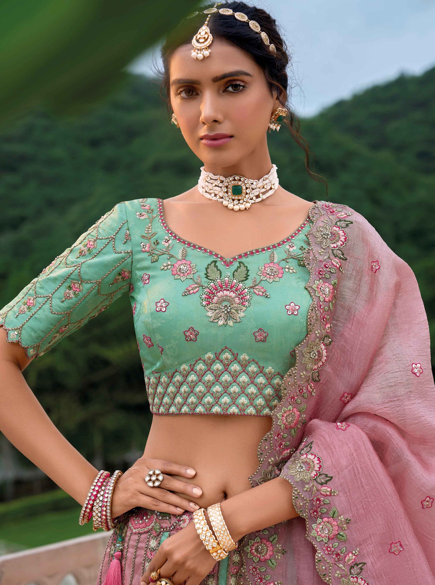 "Lehengas made for Indian functions across the USA."
