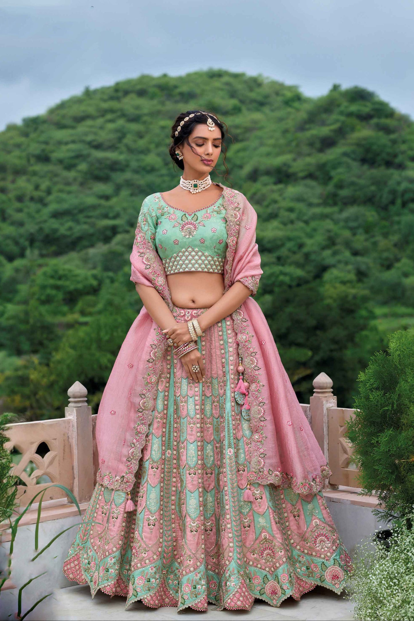 "Lehengas made for Indian functions across the USA."
