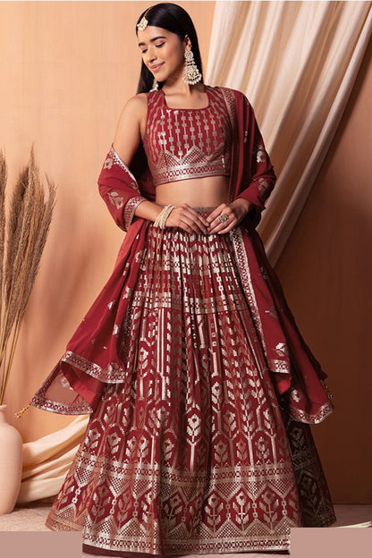 "Lehengas made for Indian functions across the USA."
