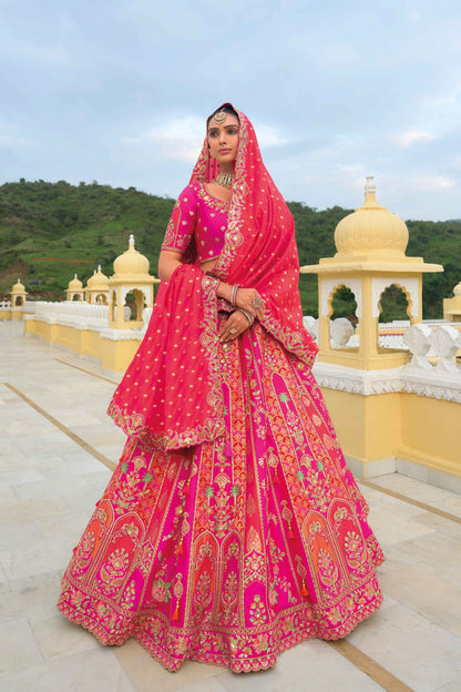 "Elegant lehengas for U.S.-based Indian celebrations."
