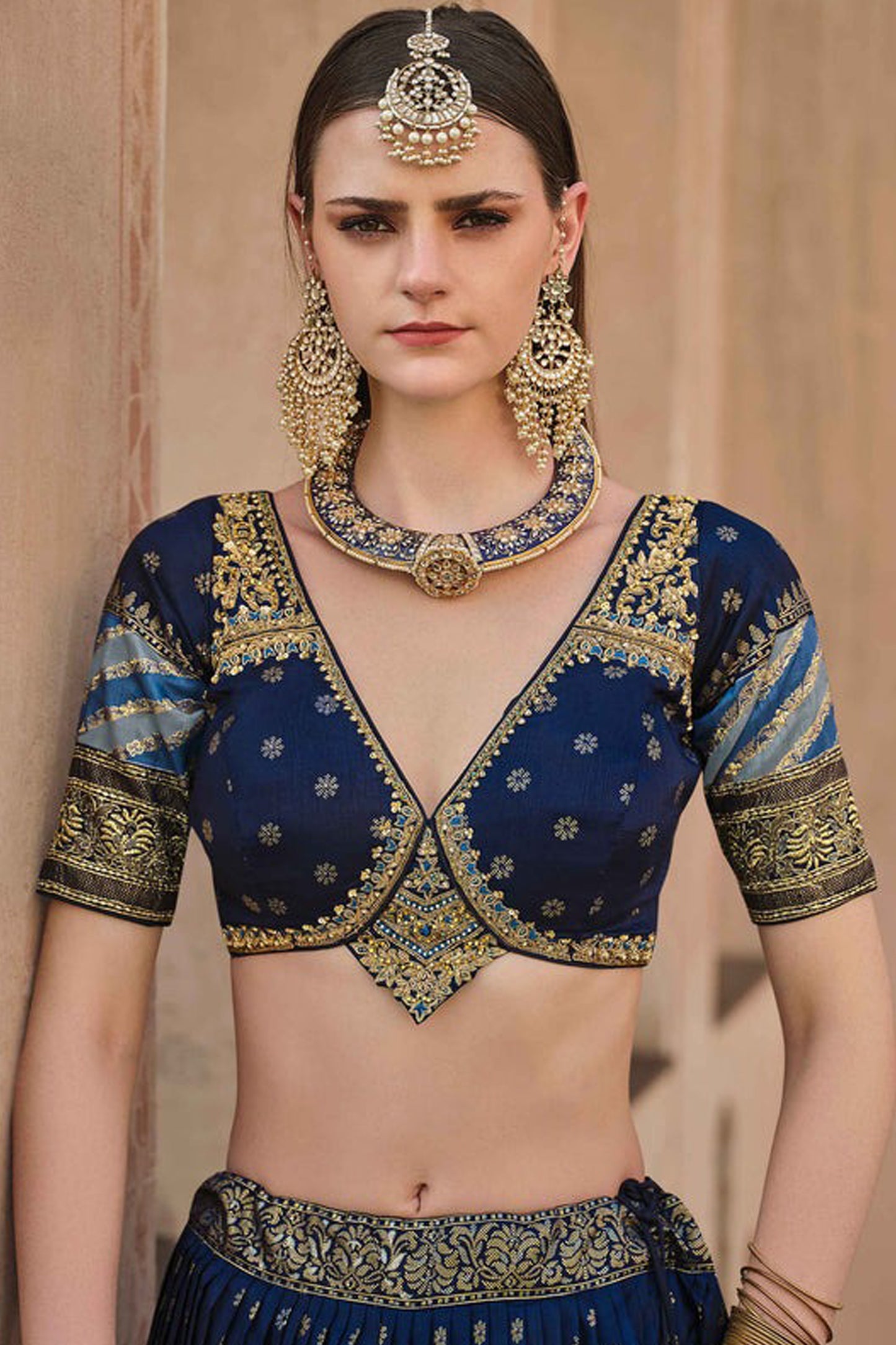 "Lehengas designed for Indian culture in the USA."
