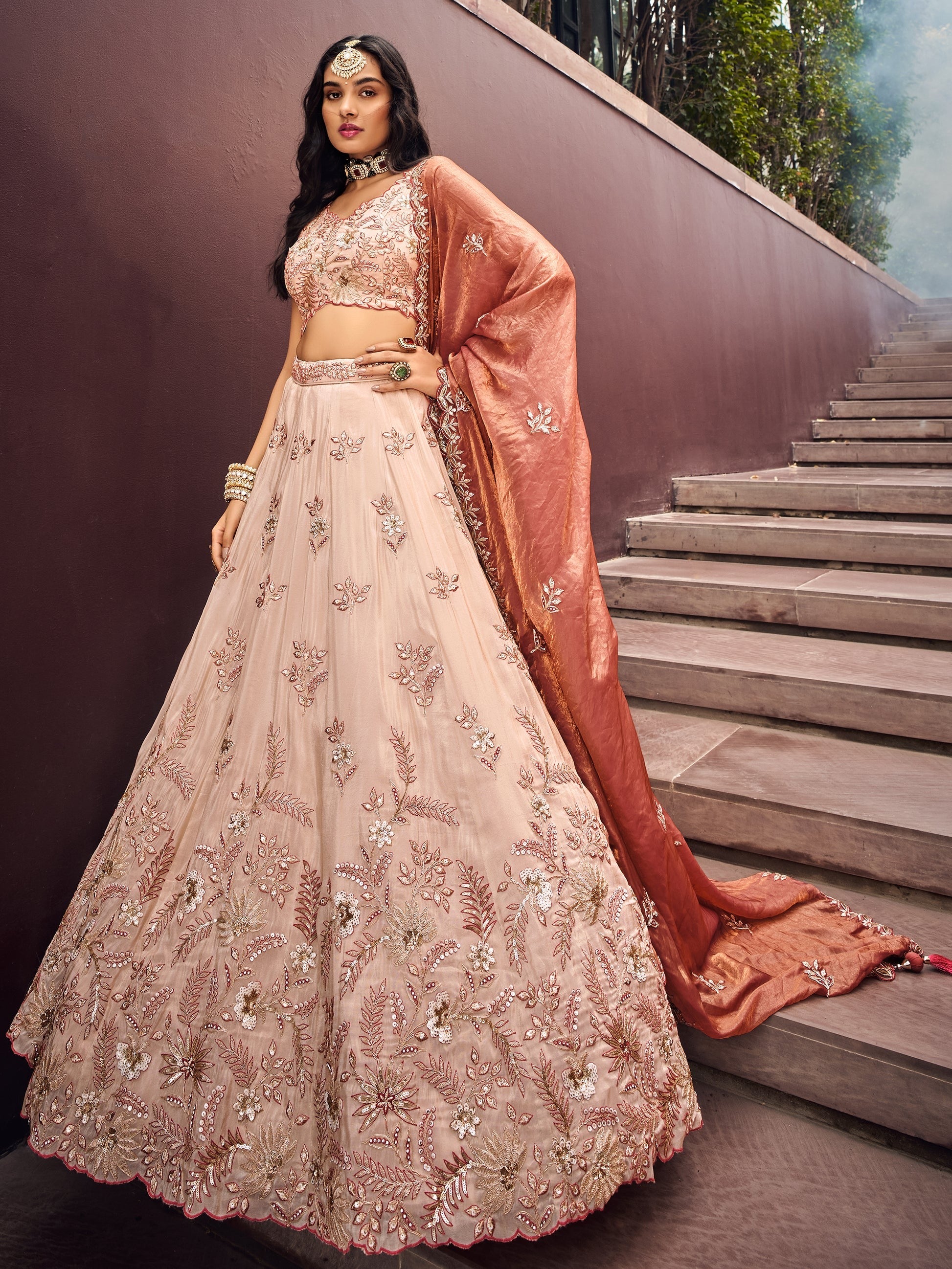 "Lehengas for Indian weddings in the USA."
