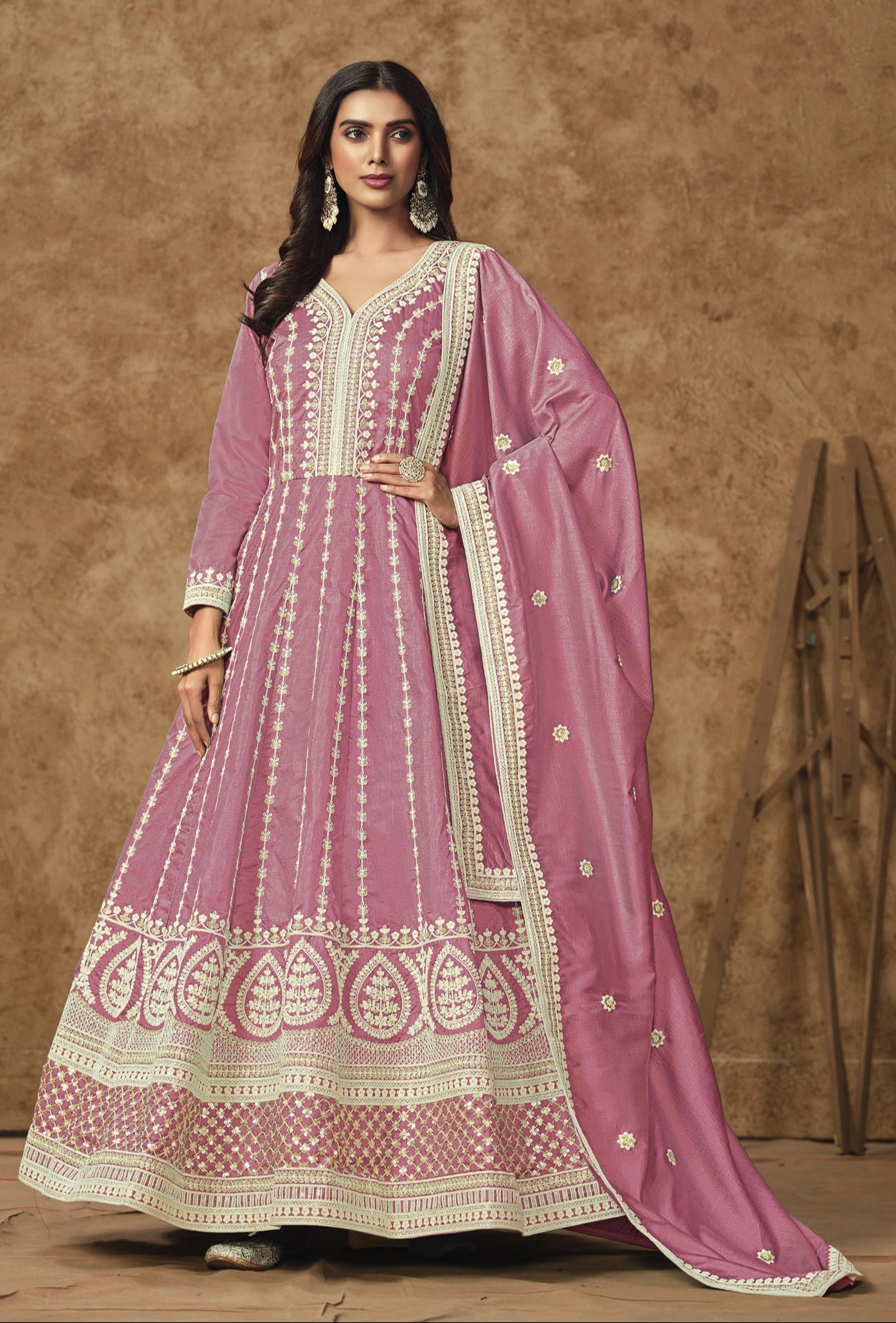 Pink Anarkali Gown Indian Party Wear Dresses – Seyuri