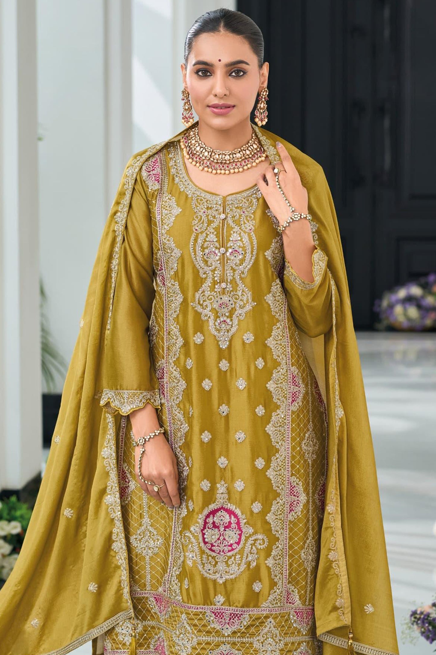 Traditional Designer Pakistani Palazzo Suit
