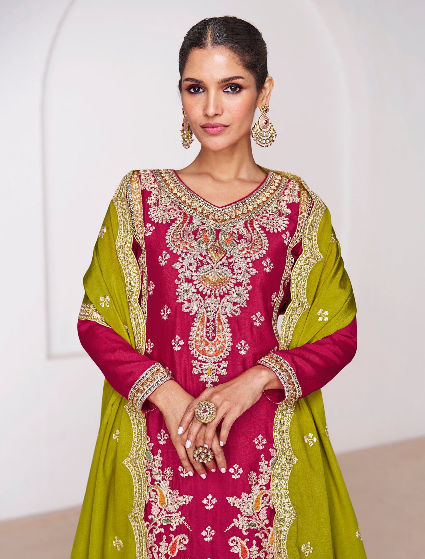 Wedding Function Party Wear Salwar Kameez Palazzo Dupatta Suit
