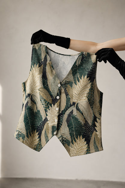 Studio fashion shoot of sleeveless vest top women outfit set
