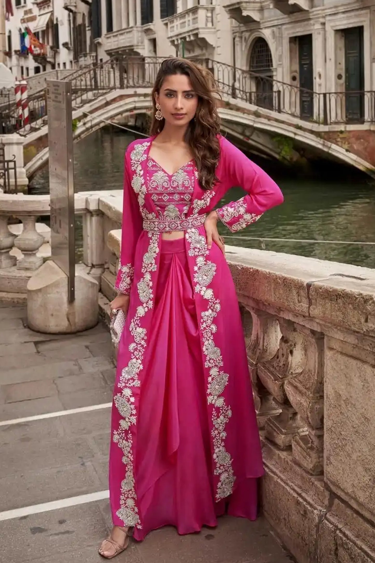 Women's Stitched Designer Wedding Palazzo Suit 