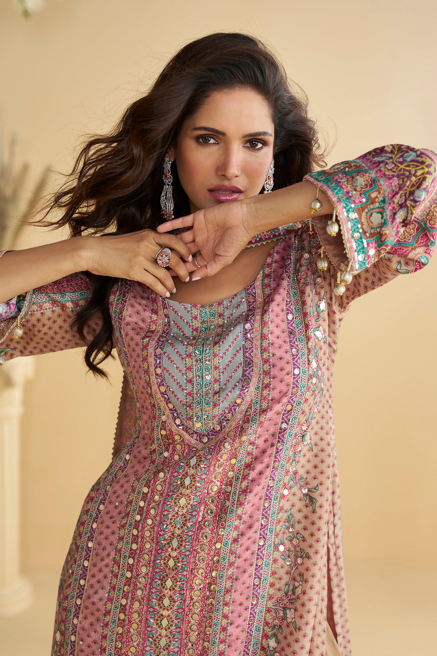 Indian Ethnic Style Salwar Kameez Palazzo Suit 