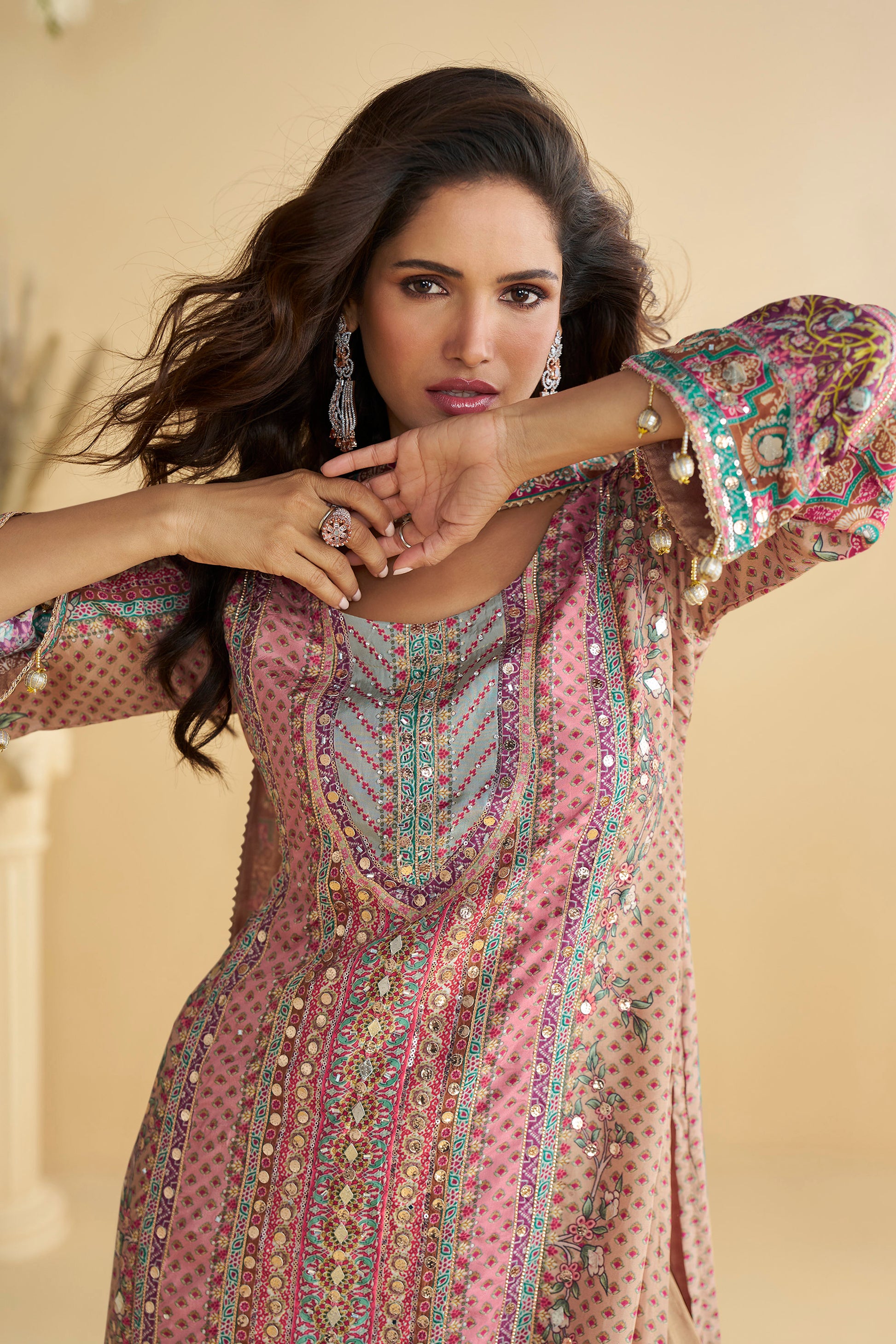 Indian Ethnic Style Salwar Kameez Palazzo Suit 