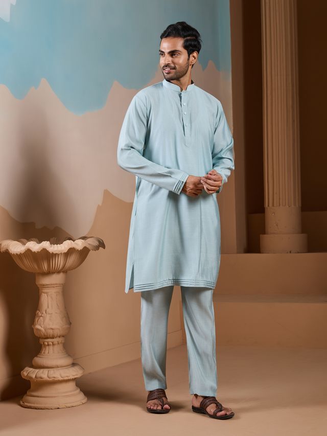 Wedding Kurta With Embroidered Silk Finish
