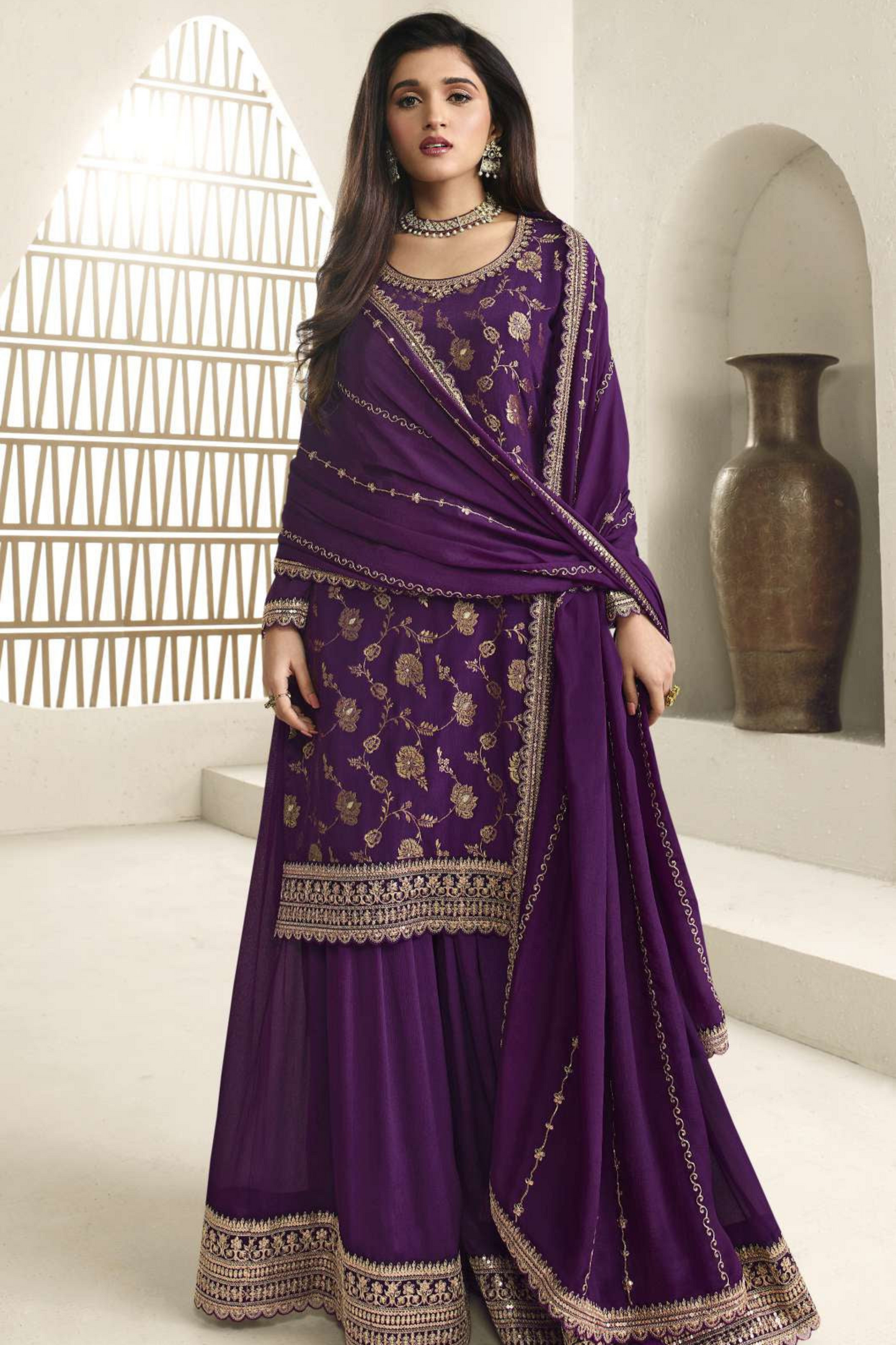 Indian Designer Purple Palazzo Suit 