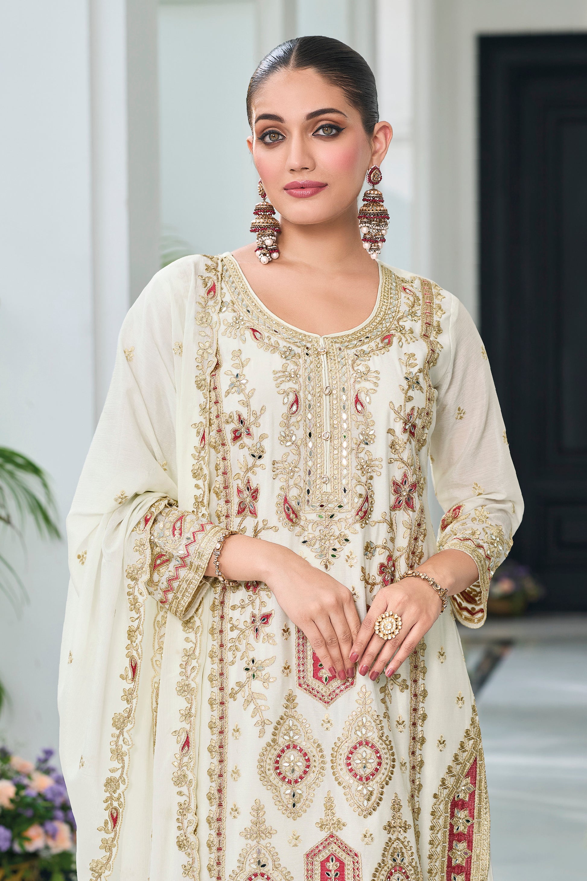 White Eid Special Pakistani Dresses Indian Wedding Salwar Kameez