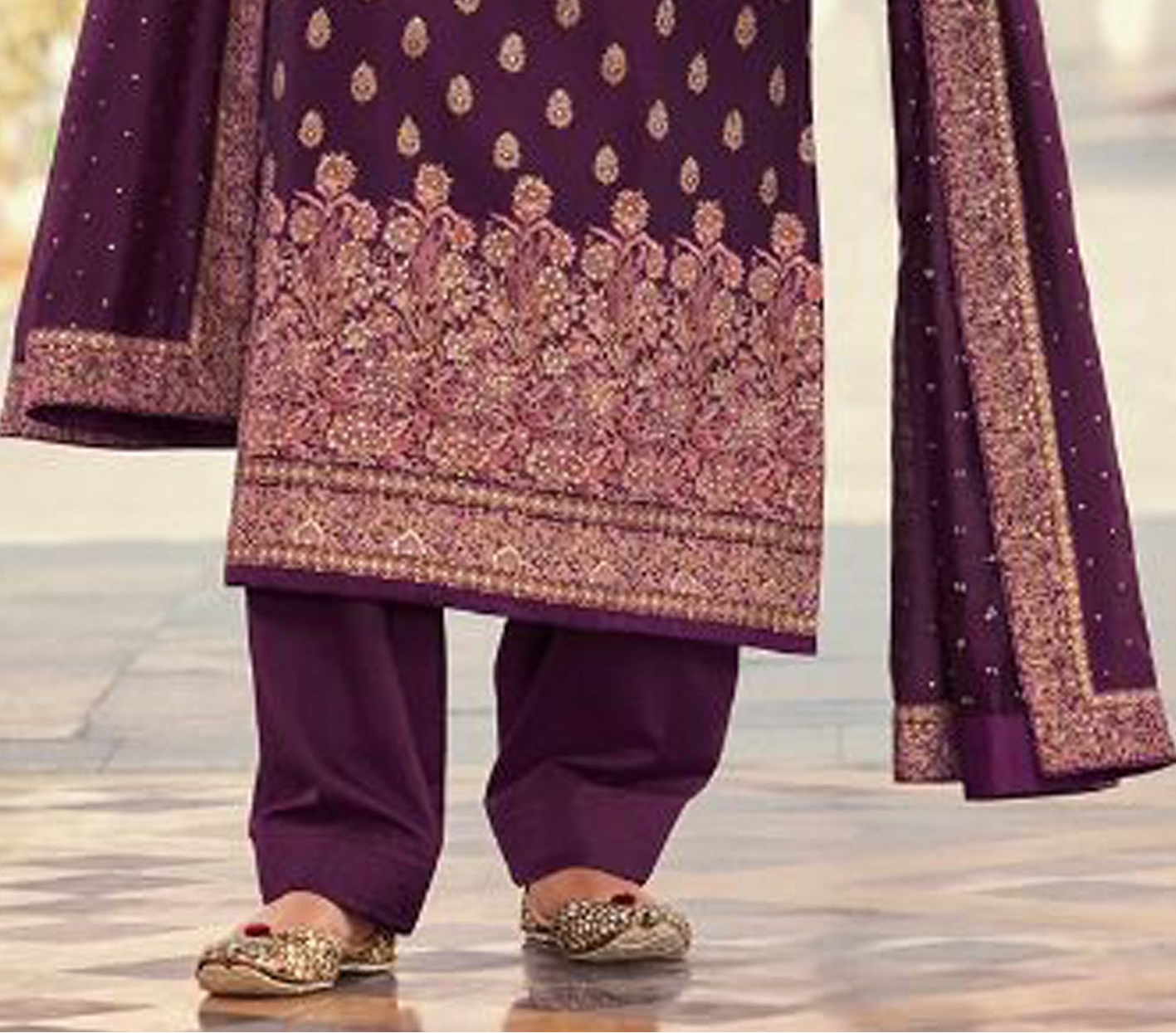 Stitched Wine Color Salwar Kameez Online Shopping