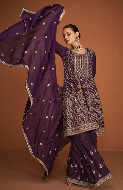 Indian Wedding Function Designer Party Outfit Palazzo Suit 