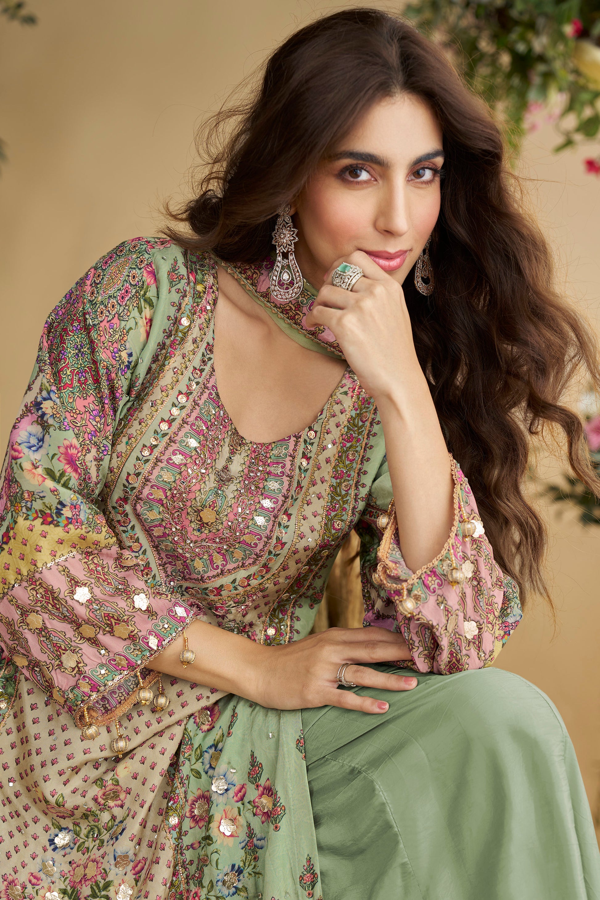 Indian Ethnic style ready to wear Palazzo Suit 
