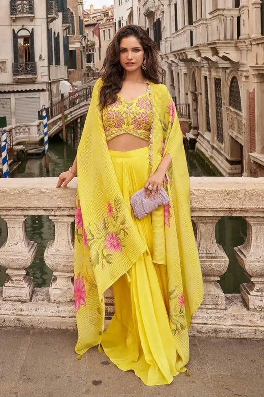 Yellow Embroidered Traditional Outfit 