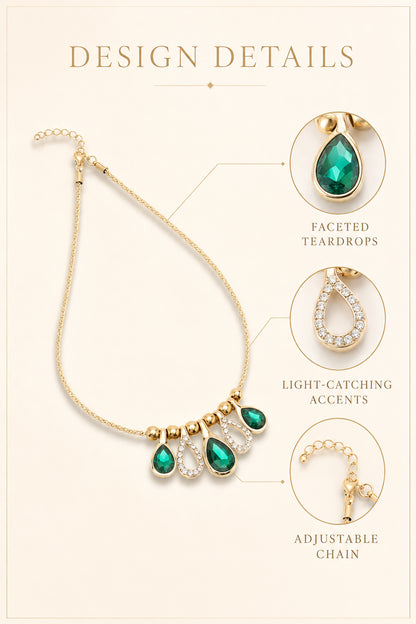 Full fashion necklace displayed on an ivory marble surface