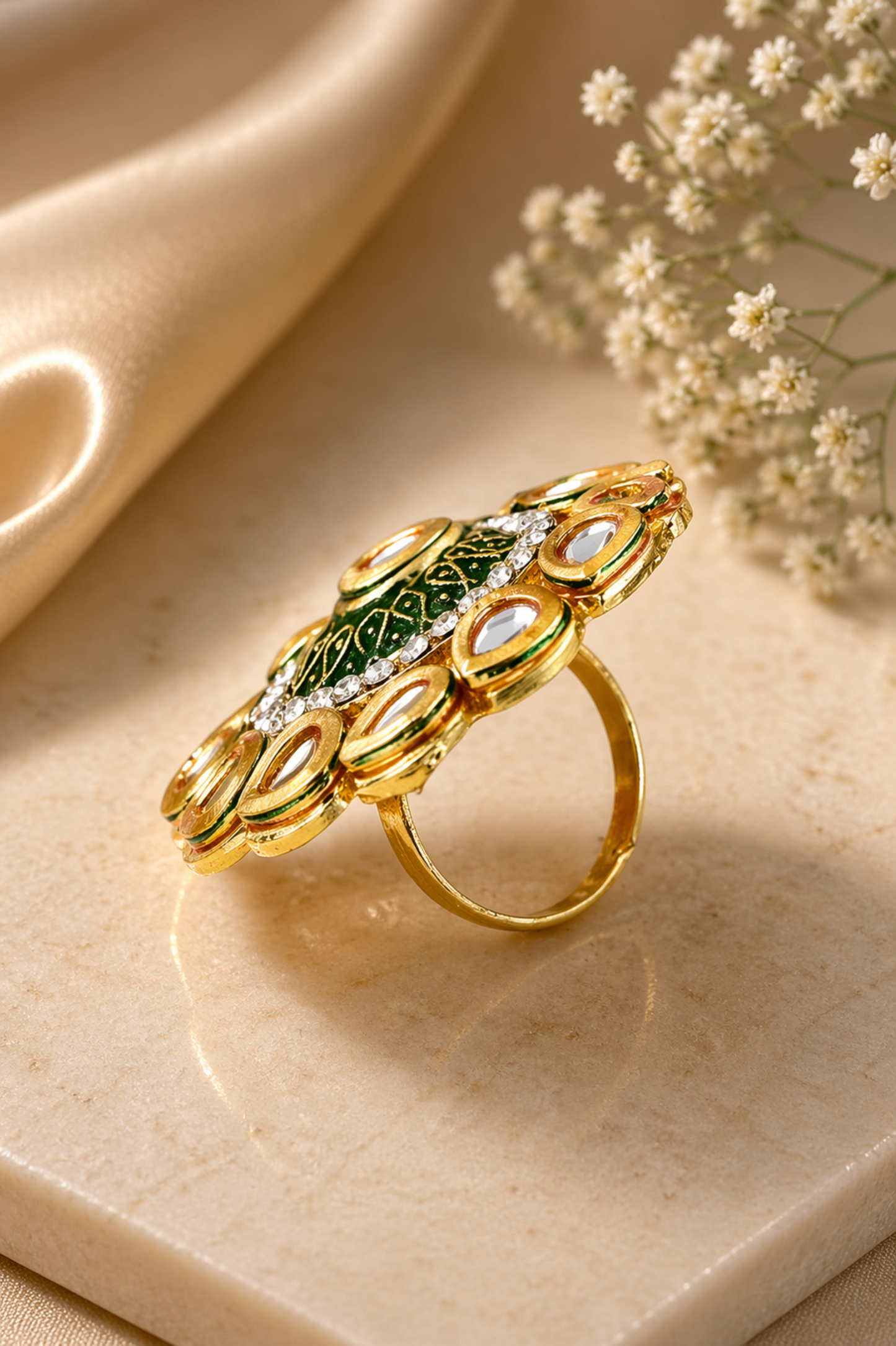 traditional indian kundan ring modern style
