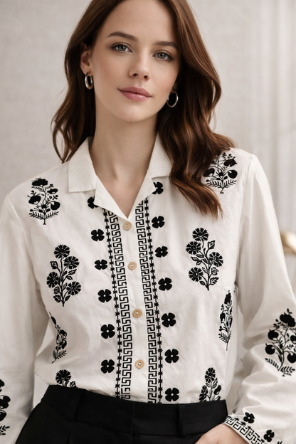 white cotton shirt for office wear styled with trousers