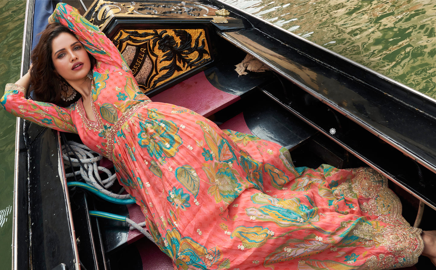 Ready to wear anarkali styled for celebration