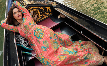 Ready to wear anarkali styled for celebration