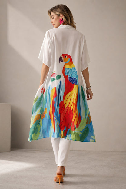 Resort look featuring Printed kurti and straight pants