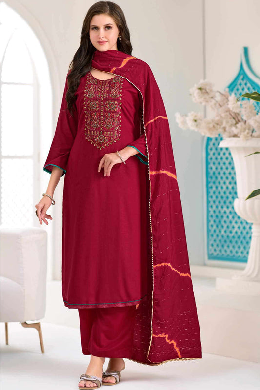 Maroon Salwar Kameez for birthday celebration outfit