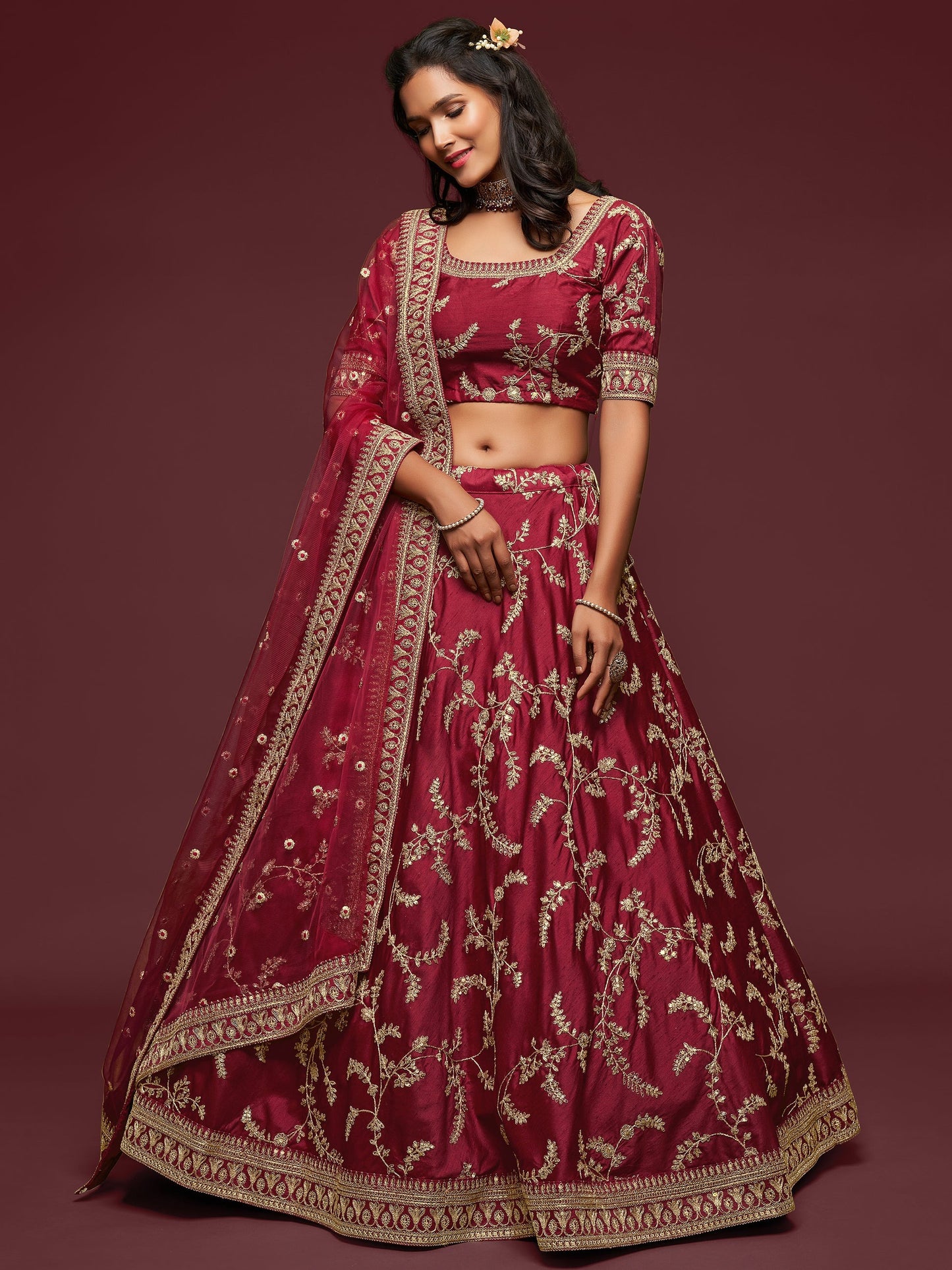 bridal lehenga for wedding reception styled look