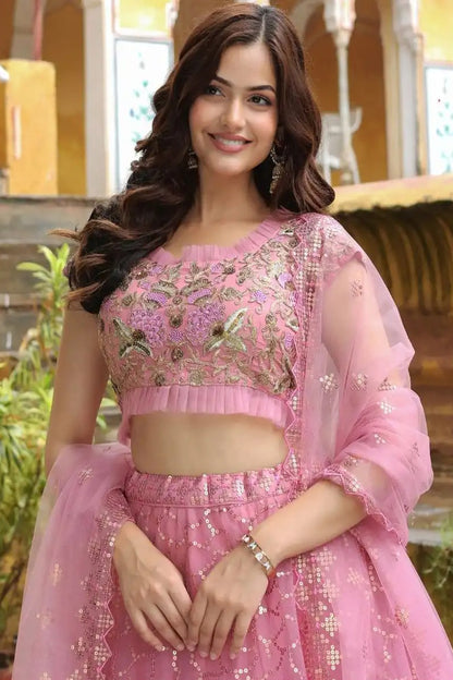Choli lehenga for wedding with thread and sequins work
