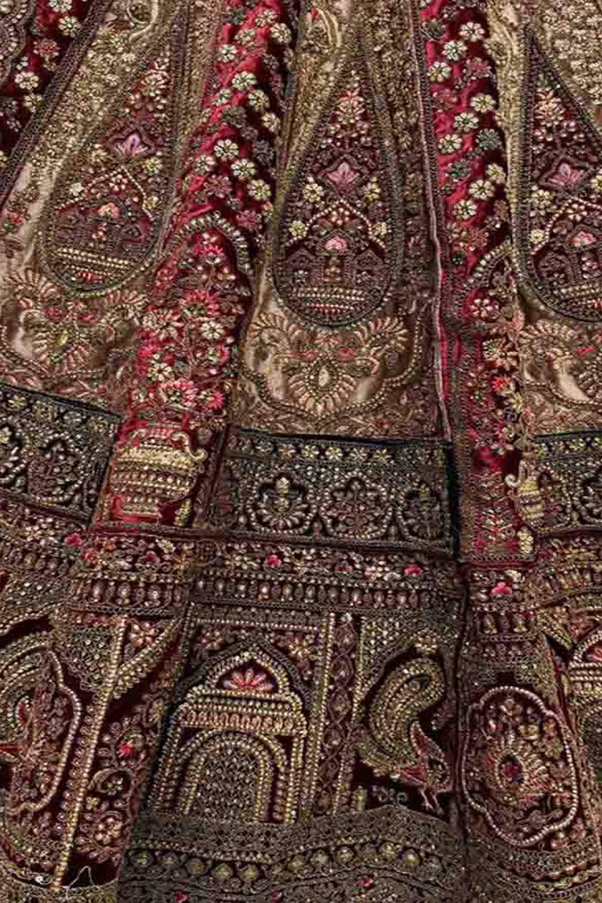beige lehenga skirt flare and detailing view