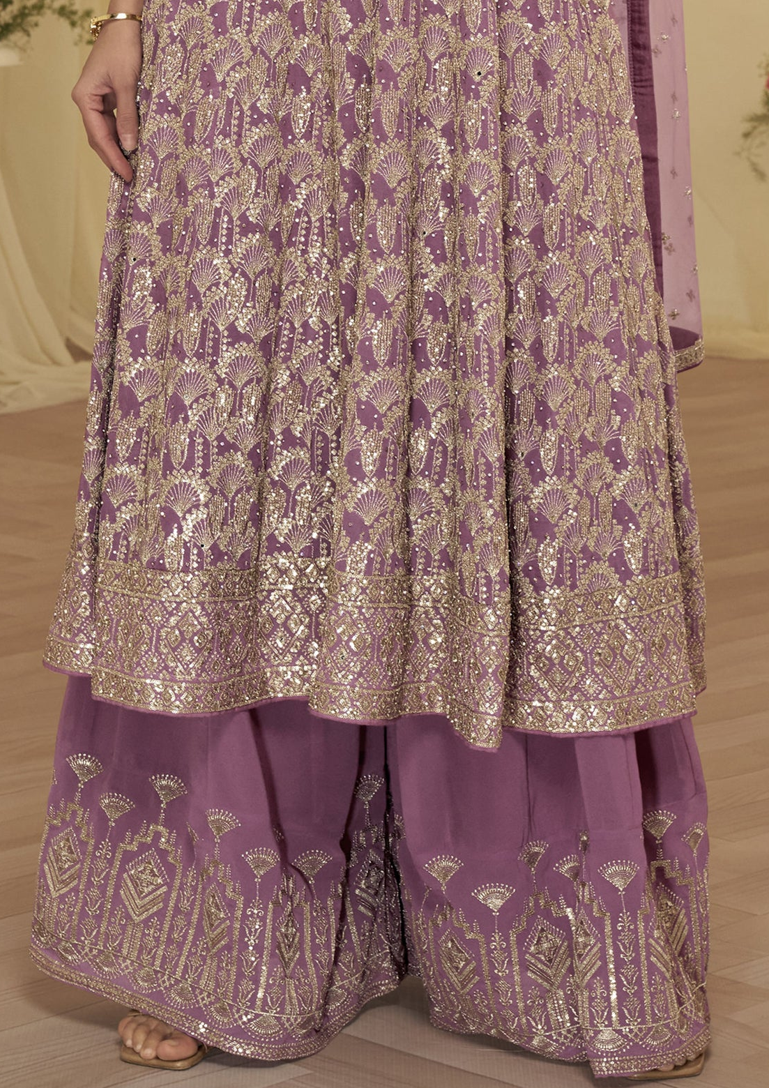 Birthday celebration outfit in pink Indian Palazzo Dress