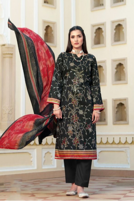 Black cotton dresses laid flat showing overall pattern