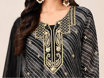 Black Sharara with Khatli Work for reception occasions